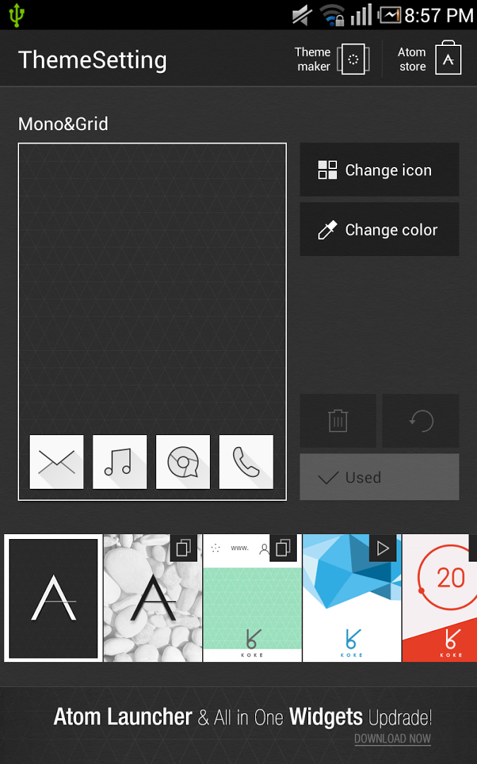 Atom launcher 0 5 3 - android themes free android games
